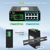 Industrial 8 Port Gigabit 30W PoE Switch with 20Gbps Bandwidth, 8 PoE Port 10/100/1000Mbps, 2 SFP Port, 802.3af/at Ethernet Switch, IP40 Al case, Din Rail or Desktop view 2