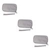 Amosfun 3pcs Travel Digital Storage Bag Double Layer Shockproof Electronics Organizer for Data Cable and Charger Accessories Gray view 1
