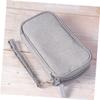Amosfun 3pcs Travel Digital Storage Bag Double Layer Shockproof Electronics Organizer for Data Cable and Charger Accessories Gray view 2