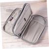 Amosfun 3pcs Travel Digital Storage Bag Double Layer Shockproof Electronics Organizer for Data Cable and Charger Accessories Gray view 4
