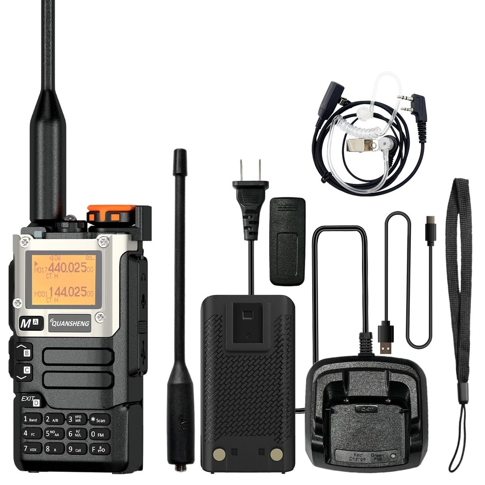 Quansheng UV-K5(8) Radio USB-C Charging Two Way Radio Long Range with NOAA for Adults 5W U/V Dual Band DTMF AM FM Walkie Talkie Rechargeable UV-K6 with Acoustic Headset