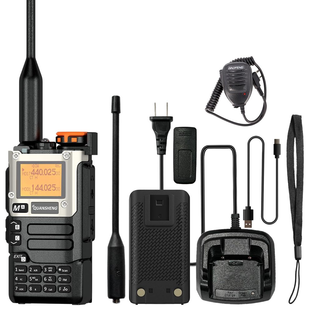 Quansheng UV-K5(8) Radio USB-C Charging Two Way Radio Long Range with NOAA for Adults 5W U/V Dual Band DTMF AM FM Walkie Talkie Rechargeable UV-K6 with Speaker Mic
