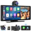 CARPURIDE W903 Portable Carplay & Android Auto with Dash Cam - 9.3" HD IPS Screen, 4K Front &1080P Rear Cam, Loop Recording, Bluetooth, Mirror Link, GPS, Siri, Dashboard Mounted view 1