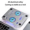 Zhjlut Foldable Laptop Tablet Stand with Cooling Fan Heat Dissipation Aluminum for Desktop Stand Notebook Holder Cooler (Color : A) view 2