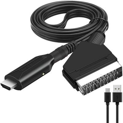 BUBUCAM SCART to HDMI Converter, HD 1080P Video Audio Cable Adapter Converter for HDTV STB VHS Xbox PS3 Sky DVD Blu-Ray