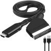 BUBUCAM SCART to HDMI Converter, HD 1080P Video Audio Cable Adapter Converter for HDTV STB VHS Xbox PS3 Sky DVD Blu-Ray view 1