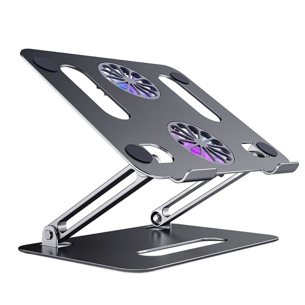 Foldable Laptop Tablet Stand with Cooling Fan Heat Dissipation Aluminum for Desktop Stand Notebook Holder Cooler (Color : B)