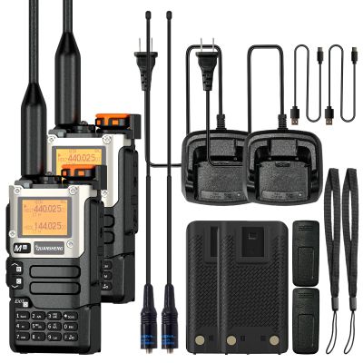 2 Packs Quansheng UV-K5(8) Radio USB-C Charging Two Way Radio Long Range with NOAA for Adults 5W U/V Dual Band DTMF AM FM Walkie Talkie Rechargeable UV-K6 771 Antenna