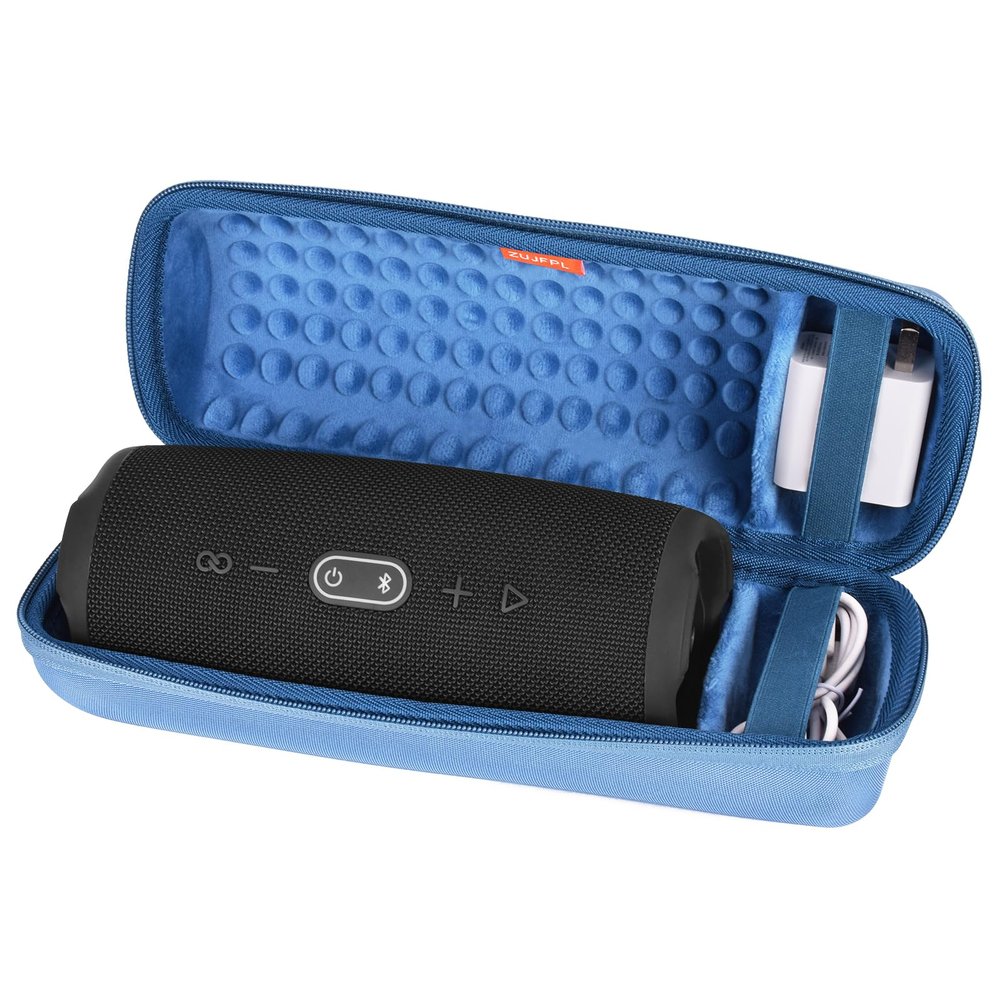 ZUJFPL EVA Hard Case for JBL Charge 4/5 Bluetooth Speaker, Fit for JBL Charge 4/5, Portable Speaker Case, Waterproof, Durable, Secure Storage, Blue
