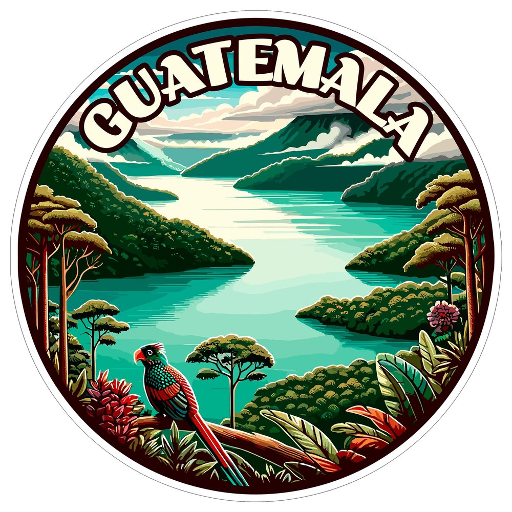 Guatemala Sticker 4 Inch City Travel Souvenir Destination - Waterproof Vinyl Decal for Laptop Water Bottle Car Tumbler - Durable Aesthetic Long-Lasting Stickers for Adults ID44990