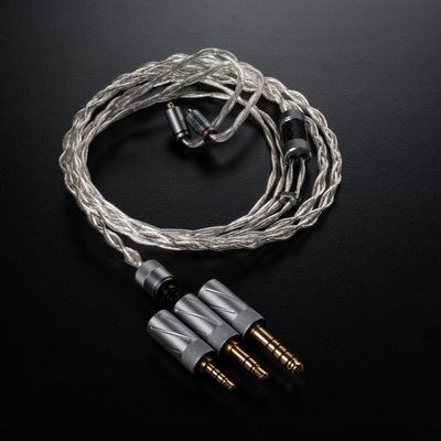 Satin Audio Cable for AudioSense MMCX Inear Replacement with Hotswap 3.5mm/4.4mm/2.5mm Plug Silver Plated Copper OCC - Customizable (6 Wires)