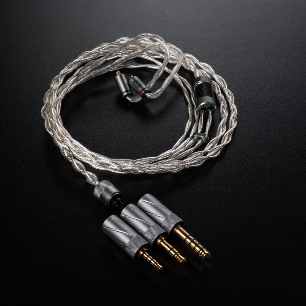 Satin Audio Cable for AudioSense MMCX Inear Replacement with Hotswap 3.5mm/4.4mm/2.5mm Plug Silver Plated Copper OCC - Customizable (6 Wires)