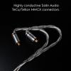 Satin Audio Cable for AudioSense MMCX Inear Replacement with Hotswap 3.5mm/4.4mm/2.5mm Plug Silver Plated Copper OCC - Customizable (6 Wires) view 3
