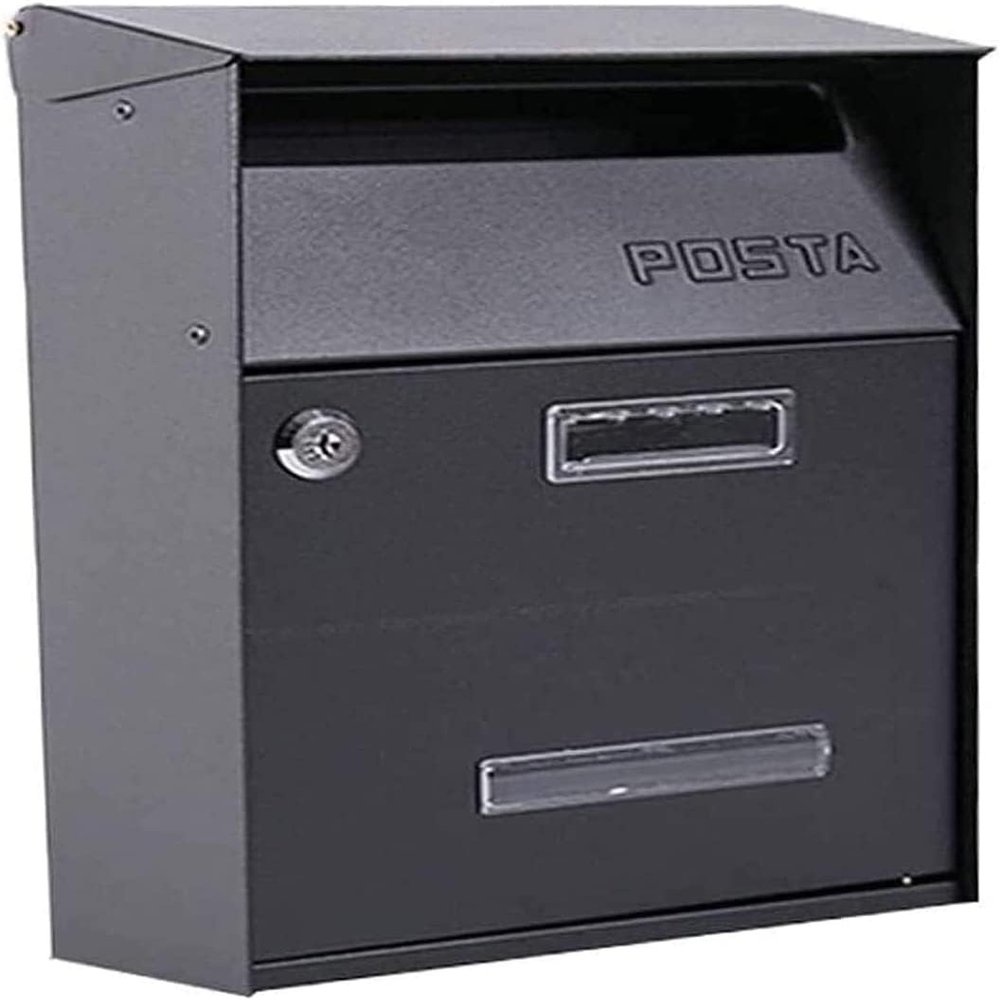 Scpantkend Suggestion Box Comment Collection Box Decorative Outdoor Mailbox Mailboxes for Outside Wall-Mounted Locked Mailbox Galvanized Sheet Material Mailbox Drop Box