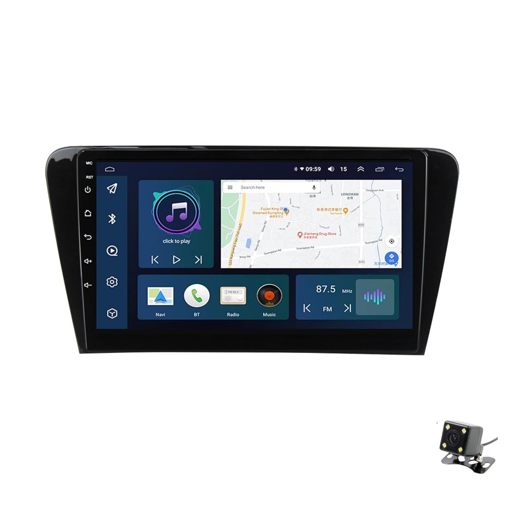 ADMLZQQ Double Din Car Stereo Multimedia with Bluetooth and 10.2" Touchscreen Android 11 for Skoda Octavia 2013-2018,with GPS/Car-Play Android/SWC/Backup Camera/Mirror Link/4G WiFi,Y3 4+64g