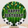 Leowefowa 7.2x7.2ft Polyester Football Birthday Backdrop Sport Field Background Happy Birthday Circle Round Backdrop Stand Cover Boys Mens Baby Shower Birthday Party Decor Banner Supplies view 1