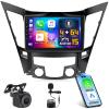 [4+64G 8Core] Android 15 Car Stereo for Hyundai Sonata 2010-2015 with Wireless Carplay & Android Auto,9 Inch Touch Screen Car Radio with GPS WiFi Bluetooth FM/RDS Radio SWC DSP 32EQ+AHD Backup Camera view 1