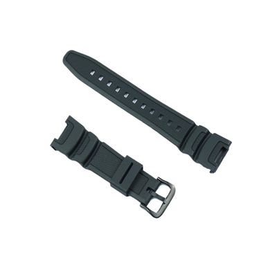 IEAMAIGE Watch Accessories Resin Strap Men's pin Buckle fit for Casio SGW-100 Outdoor Sports Waterproof Rubber Strap Women Watch Band(Black Black Buckle)
