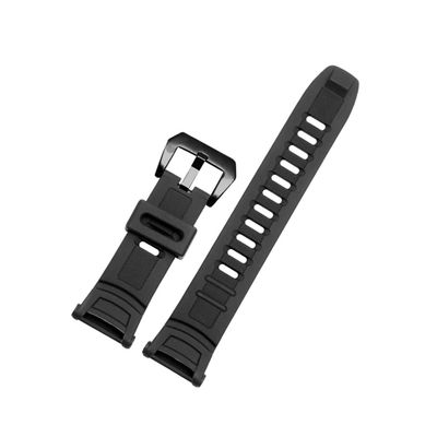 IEAMAIGE Silicone Watch Strap fit for Casio 3206 3135 PRG-130Y/PRW-1500 Special Strap fit for PROTREK Mountaineering Bracelet Men's Rubber watchband(Black Black_22mm)
