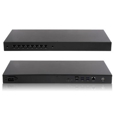 KETUOPU 1U Rack Mini PC Firewall Router K4305U8 with Celeron 4305U, 8G DDR4 RAM 64G SSD Micro Firewall Appliance, 8*Intel 2.5Gigabit Ethernet, 1*COM(RJ45), AES-NI, for Home/Office/School/Hotel