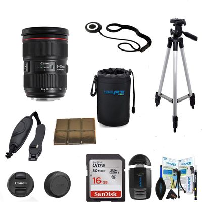 Canon EF 24-70mm f/2.8L II USM Standard Zoom Lens for SLR Cameras w/Sunshine Advanced Accessories Bunde (Renewed)