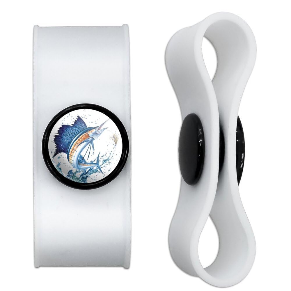 Sailfish Fishing 4 Headphone Earbud Cord Wrap - Charging Cable Manager - Wire Organizer Set of 2 - White