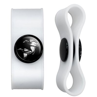 Ducks Illustration Headphone Earbud Cord Wrap - Charging Cable Manager - Wire Organizer Set of 2 - White