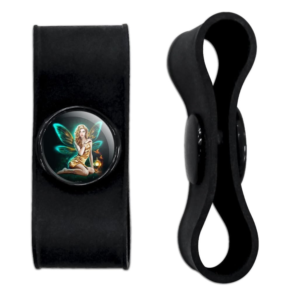 Pixy Girl Headphone Earbud Cord Wrap - Charging Cable Manager - Wire Organizer Set of 2 - Black