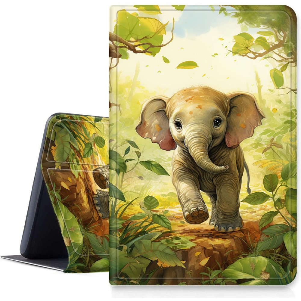 DIGTIALL Case for 6" Kindle Paperwhite (10th Generation, 2018 Release),DIGTIALL Slim PU Leather Fold Stand Protective Cover with Auto Sleep/Wake for Signature Edition E-Reade,Baby Elephant