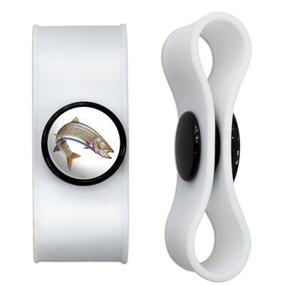 Lake Trout Fishing Headphone Earbud Cord Wrap - Charging Cable Manager - Wire Organizer Set of 2 - White