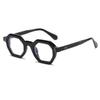 JOVAKIT Retro Octagon Frame Glasses for Women Men Vintage Polygon Non-prescription Clear Lens Eyeglasses (Black) view 1