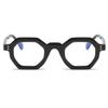 JOVAKIT Retro Octagon Frame Glasses for Women Men Vintage Polygon Non-prescription Clear Lens Eyeglasses (Black) view 2