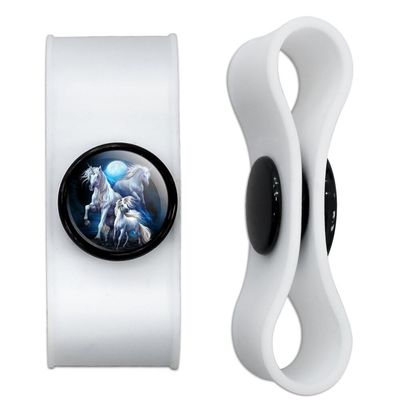 Unicorns Moon Headphone Earbud Cord Wrap - Charging Cable Manager - Wire Organizer Set of 2 - White