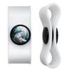 White Wolf Pack Moon Headphone Earbud Cord Wrap - Charging Cable Manager - Wire Organizer Set of 2 - White view 1