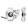 White Wolf Pack Moon Headphone Earbud Cord Wrap - Charging Cable Manager - Wire Organizer Set of 2 - White view 2
