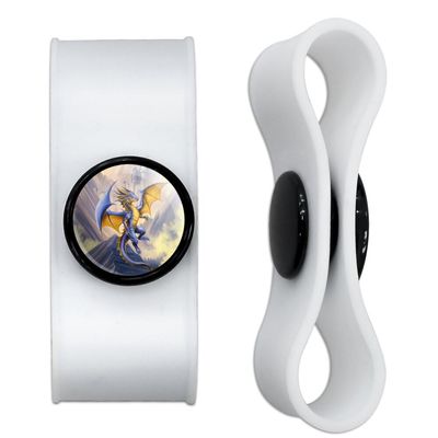 Blue Dragons in The Sky Castle Headphone Earbud Cord Wrap - Charging Cable Manager - Wire Organizer Set of 2 - White