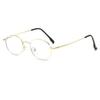 JOVAKIT Retro Oval Blue Light Blocking Glasses for Women Vintage Fashion 90s Small Oval Metal Frame Computer Eyeglasses (Gold) view 1