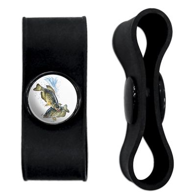 Crappie Fishing 6 Headphone Earbud Cord Wrap - Charging Cable Manager - Wire Organizer Set of 2 - Black