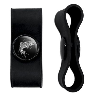 Brown Trout Illustration Headphone Earbud Cord Wrap - Charging Cable Manager - Wire Organizer Set of 2 - Black