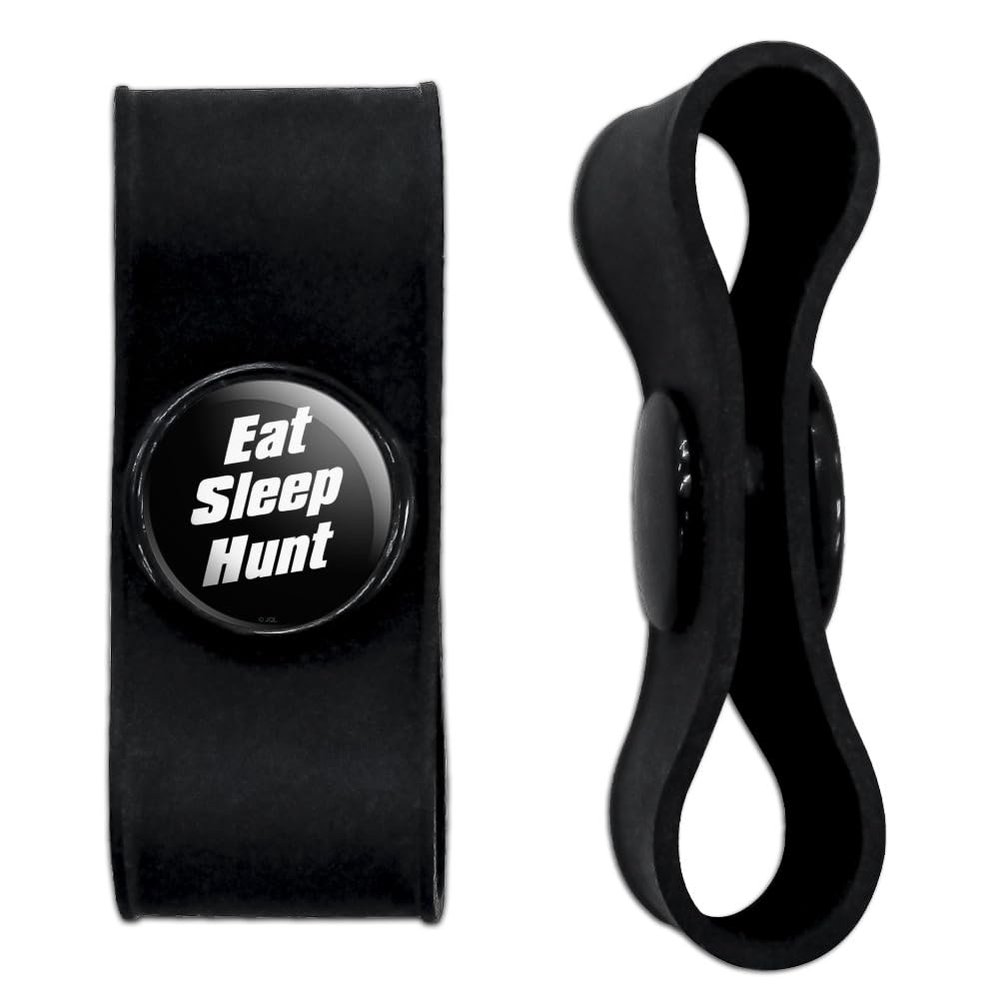 Eat Sleep Hunt Headphone Earbud Cord Wrap - Charging Cable Manager - Wire Organizer Set of 2 - Black