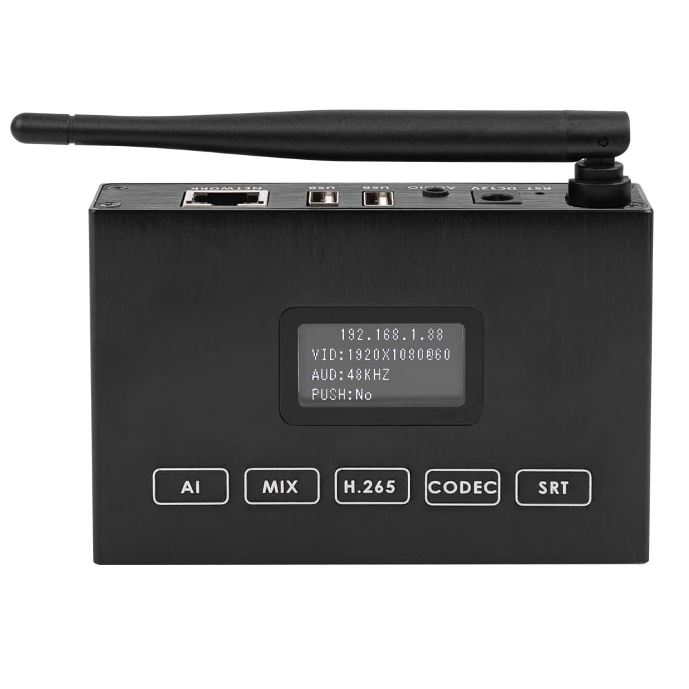 EXVIST H.265 1080P WiFi HDMI Video Encoder/Decoder w/Screen, USB2.0 for 1080P Webcam, Network Stream Video Decoder, Compatible with ONV/HK, Live Stream for YouTube, Facebook, Wowza, Twitch