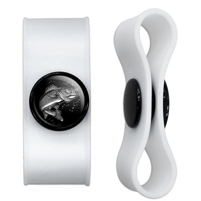 Walleye Fishing 7 Headphone Earbud Cord Wrap - Charging Cable Manager - Wire Organizer Set of 2 - White