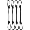 FAVOMOTO 4PCS Heavy Duty Mini Bungee Cords with Hooks - Black Short Bungee Cords Hooks Elastic Straps Bike Rack Straps Fixing Rope Motorcycle for Luggage Camping Securing Gear view 1