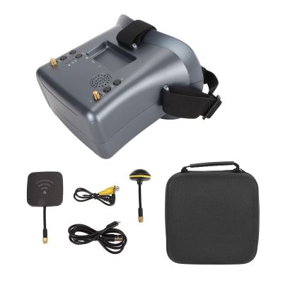 Vikye 4.3 Inch LCD Monitor FPV Video Glasses Dual Antenna 92% Transparent Lens Automatic Search Function Built in 2000mAh Battery