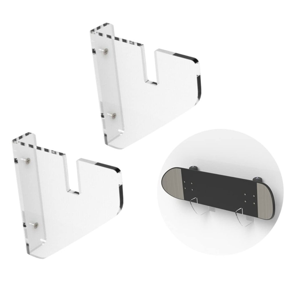 BESPORTBLE 2pcs Acrylic Skateboard Display -mounted Skateboard Bracket for Storage and Showcase Living Room Bedroom Office