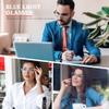 Przene Blue Light Blocking Glasses for Men Women Retro Round Semi Rimless UV400 Computer Eyewear 3-Pack Black/grey/transparent view 3