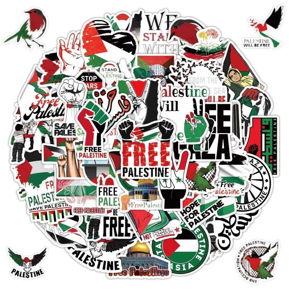 100pcs Free Palestine Stickers Freedom Vinyl Palestine Stickers for Water Bottles Laptop Skateboard for Adult Teens