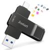 Jostart- 256GB External Portable SSD USB C Solid State Drive Up to 1000MB/s USB 3.2 Gen 2 Dual-Drive Type C + USB A Solid State Thumb-Drive for iPhone 15//16/17/Android Laptops/Windows/Mac, Silver view 1