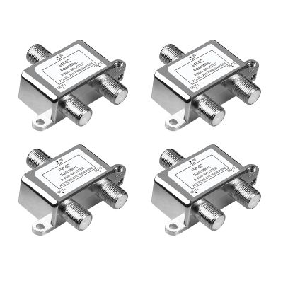 4 Pack Coaxial Cable Splitter 2 Way, NEWCARE Coax Splitter 5-2400MHz, RG6 Compatible, Cable Splitter 2 Way Can Work with Satellite/Cable TV and Internet, CATV Antenna System