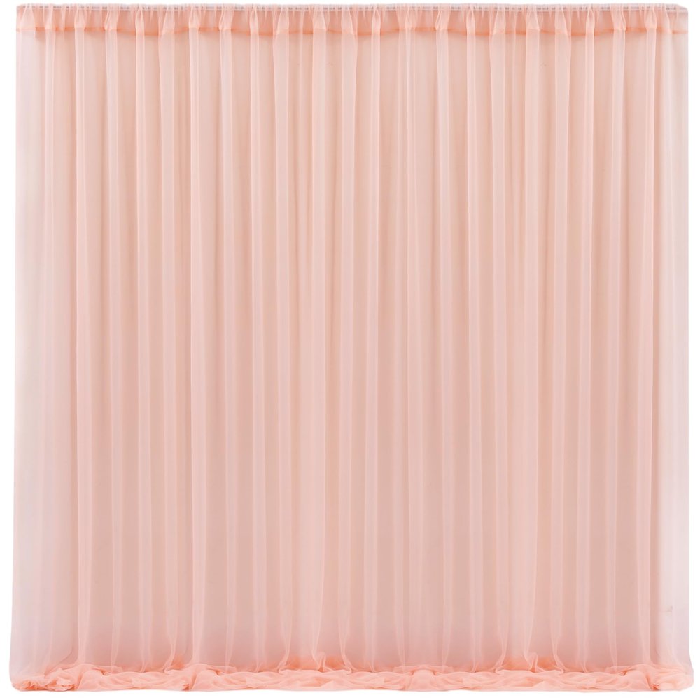 10x10 Peach Tulle Backdrop Curtains for Parties, Sheer Backdrop Curtain Wedding Photo Background Drapes for Baby Shower Photography Birthday Party